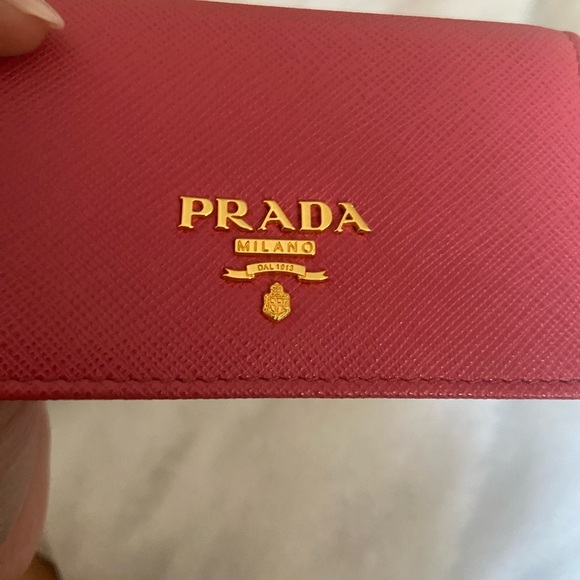 Prada Saffiano Leather Card Holder in Fiery Red - Picture 8 of 11